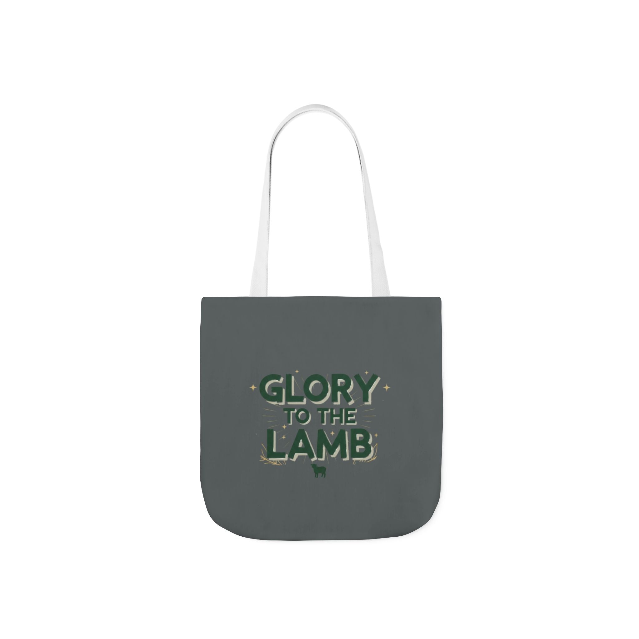 Canvas Tote — "Glory to the Lamb" Religious Graphic Tote Bag
