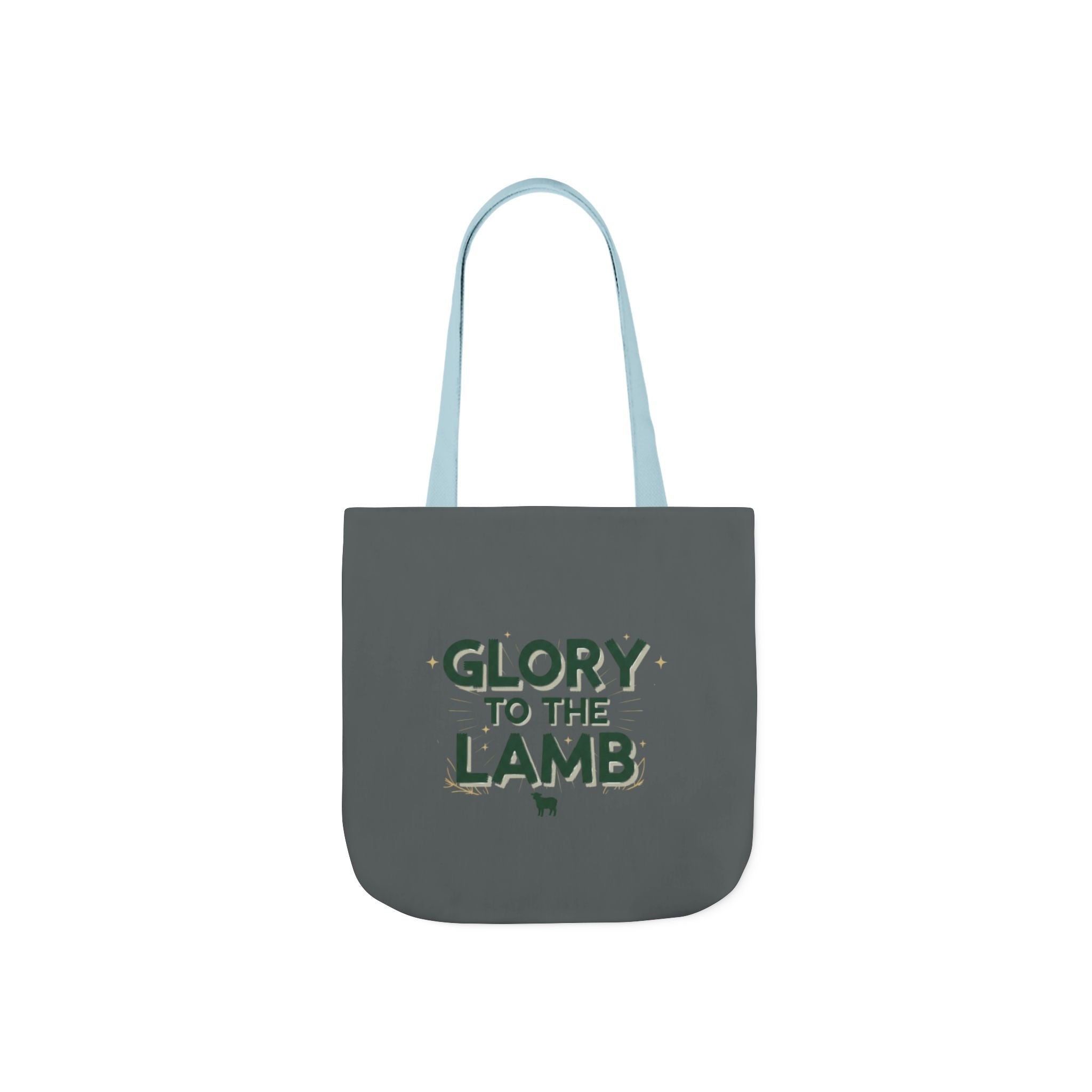Canvas Tote — "Glory to the Lamb" Religious Graphic Tote Bag