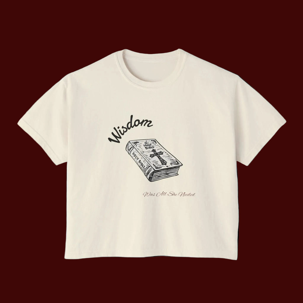 Women's Boxy Tee — 'Wisdom' Vintage Bible Graphic Christian Faith T-Shirt