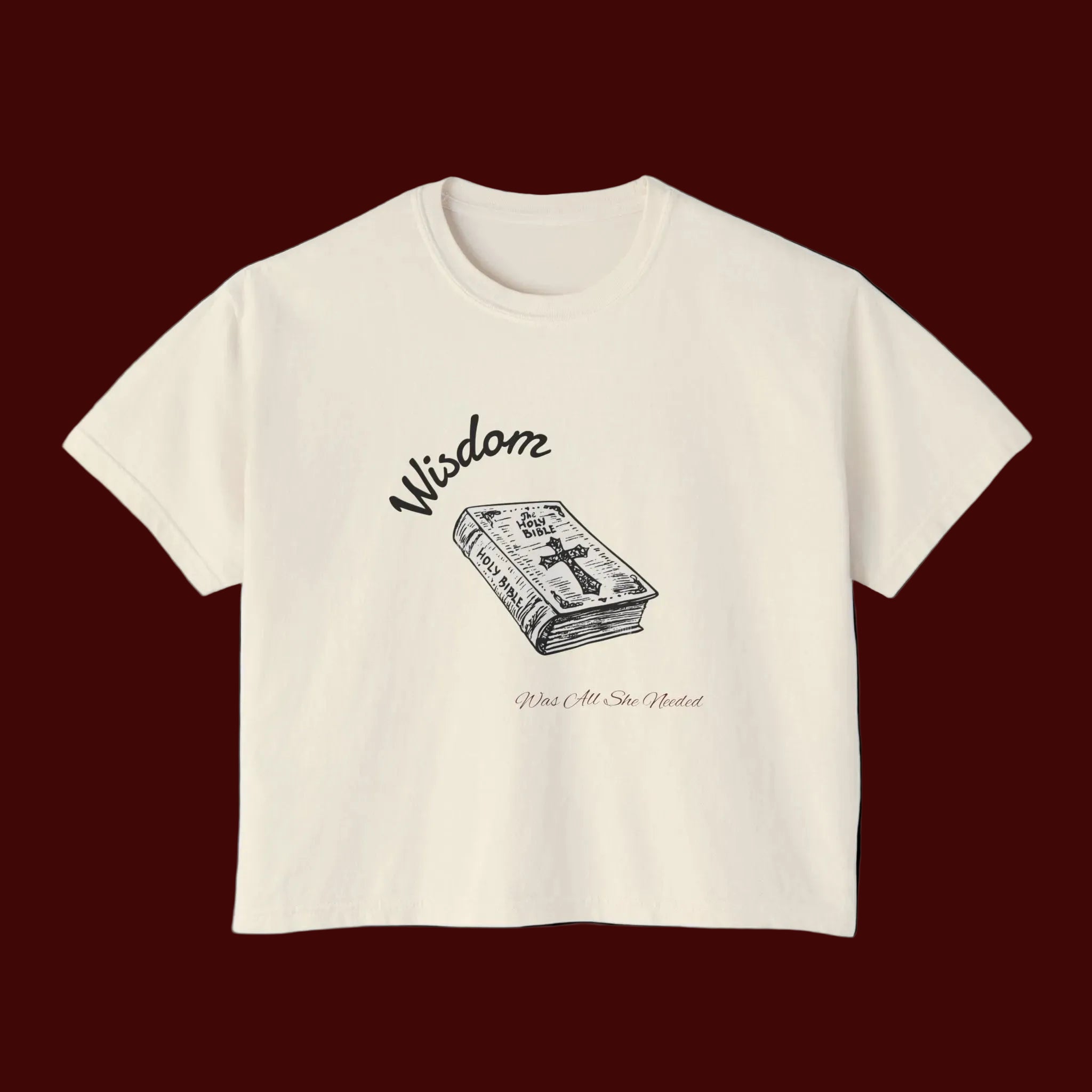 Women's Boxy Tee — 'Wisdom' Vintage Bible Graphic Christian Faith T-Shirt