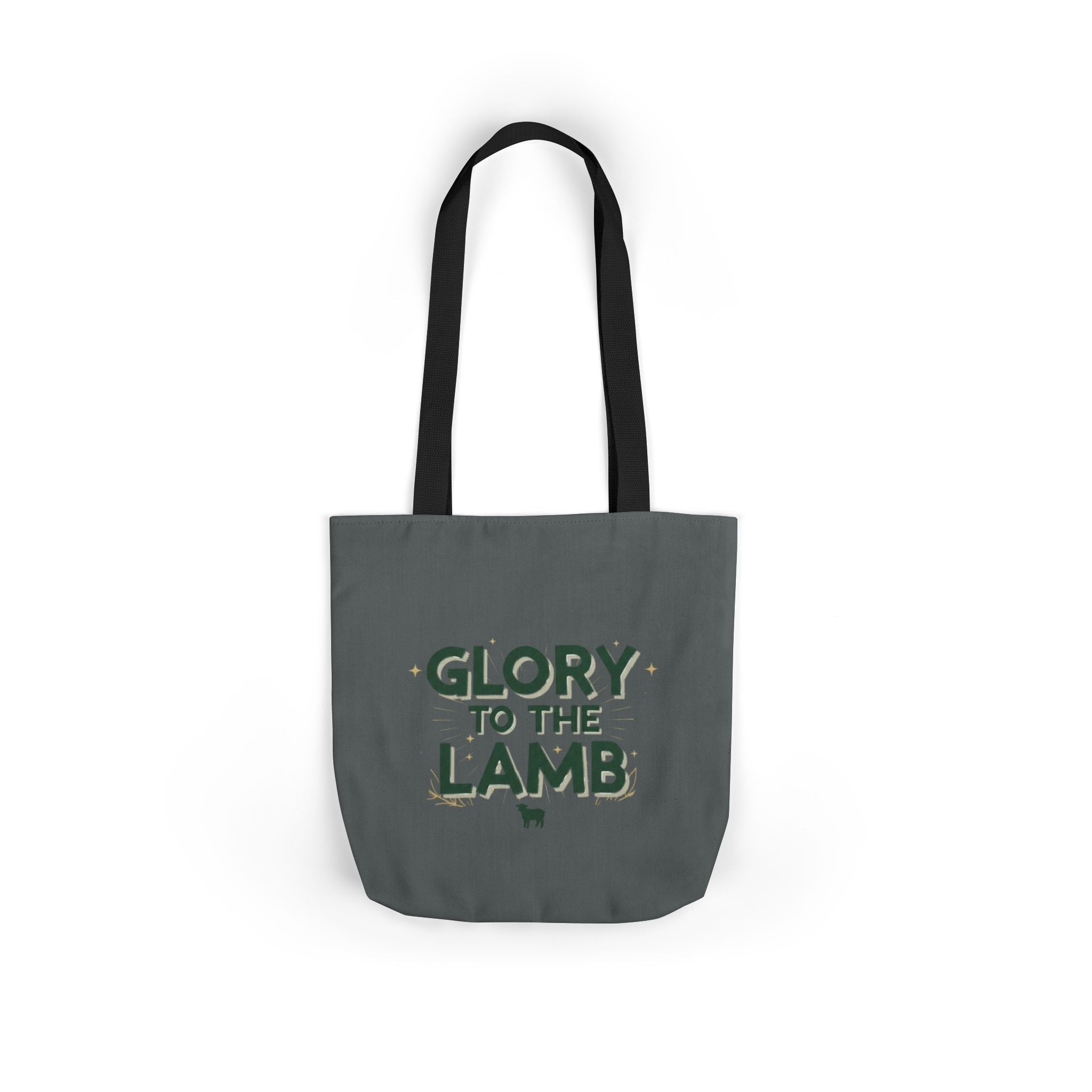 Canvas Tote — "Glory to the Lamb" Religious Graphic Tote Bag