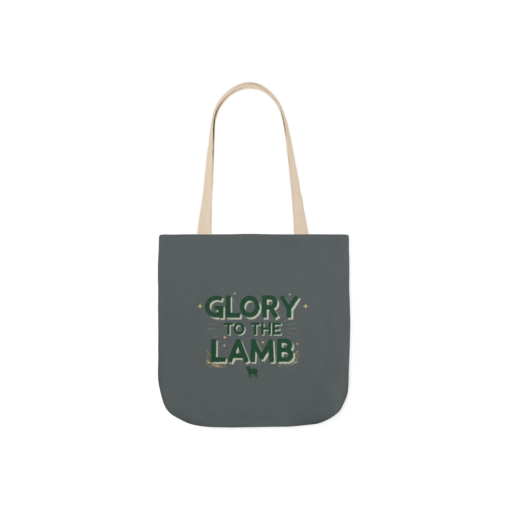 Canvas Tote — "Glory to the Lamb" Religious Graphic Tote Bag