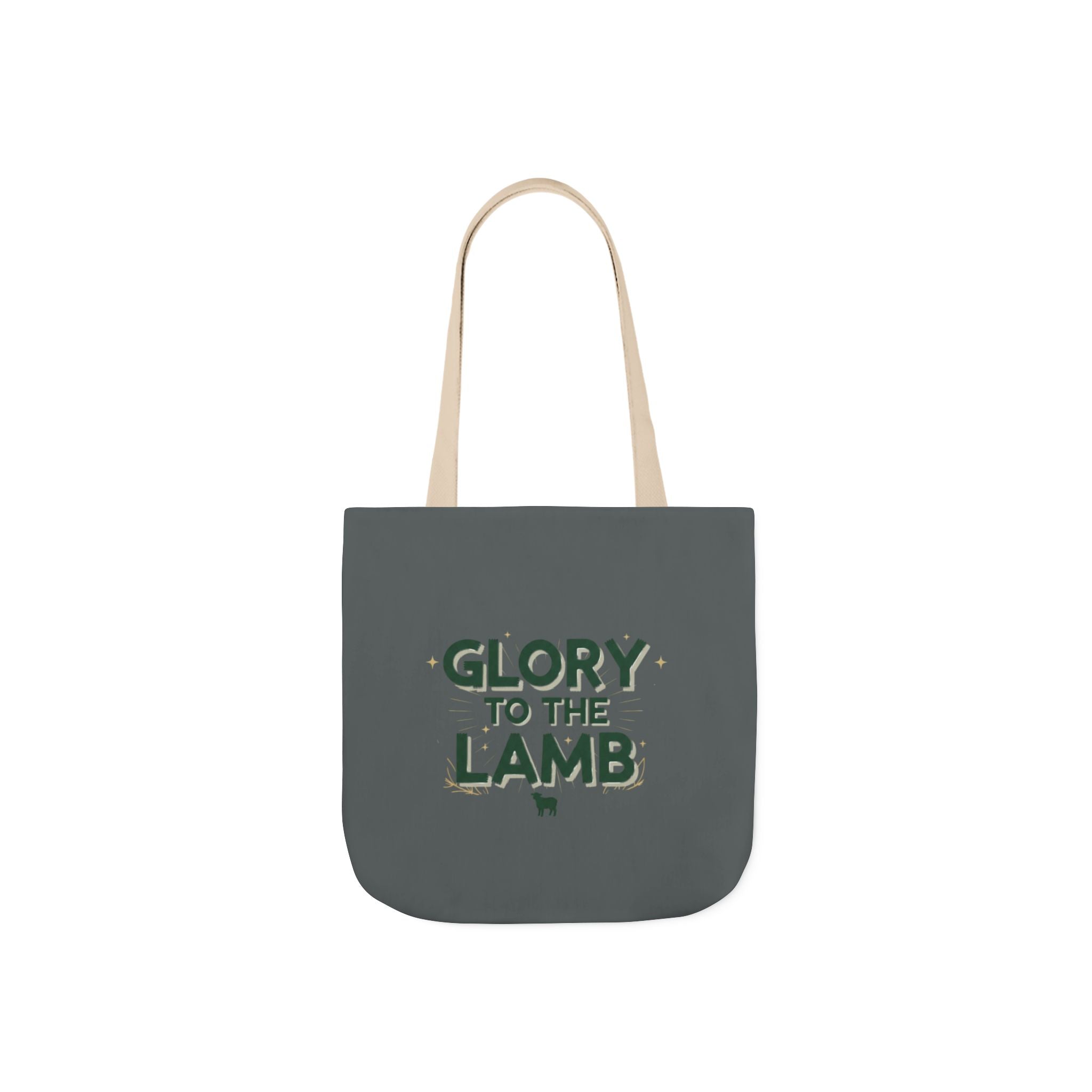 Canvas Tote — "Glory to the Lamb" Religious Graphic Tote Bag