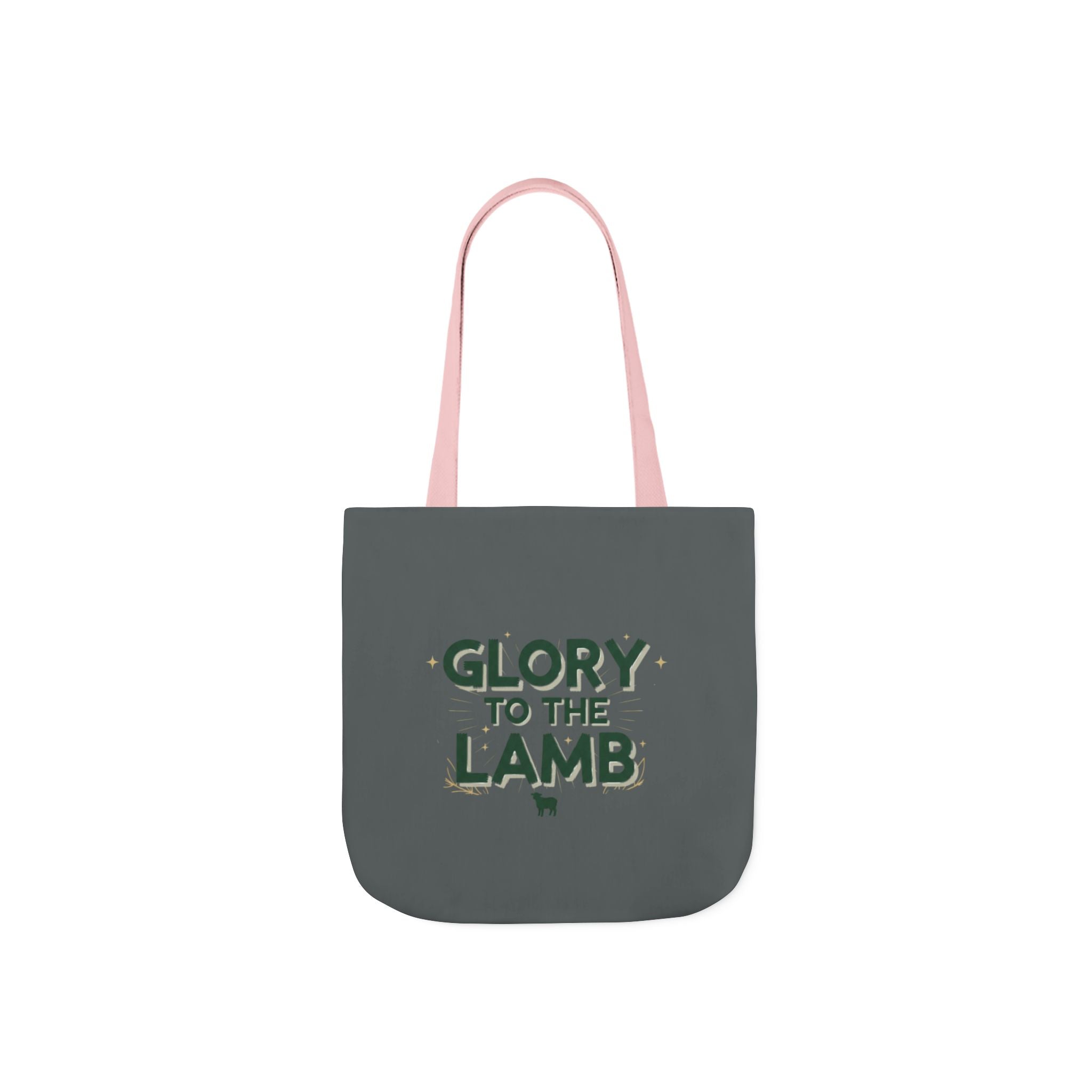 Canvas Tote — "Glory to the Lamb" Religious Graphic Tote Bag