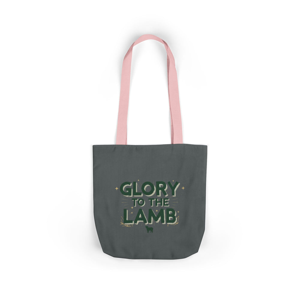 Canvas Tote — "Glory to the Lamb" Religious Graphic Tote Bag