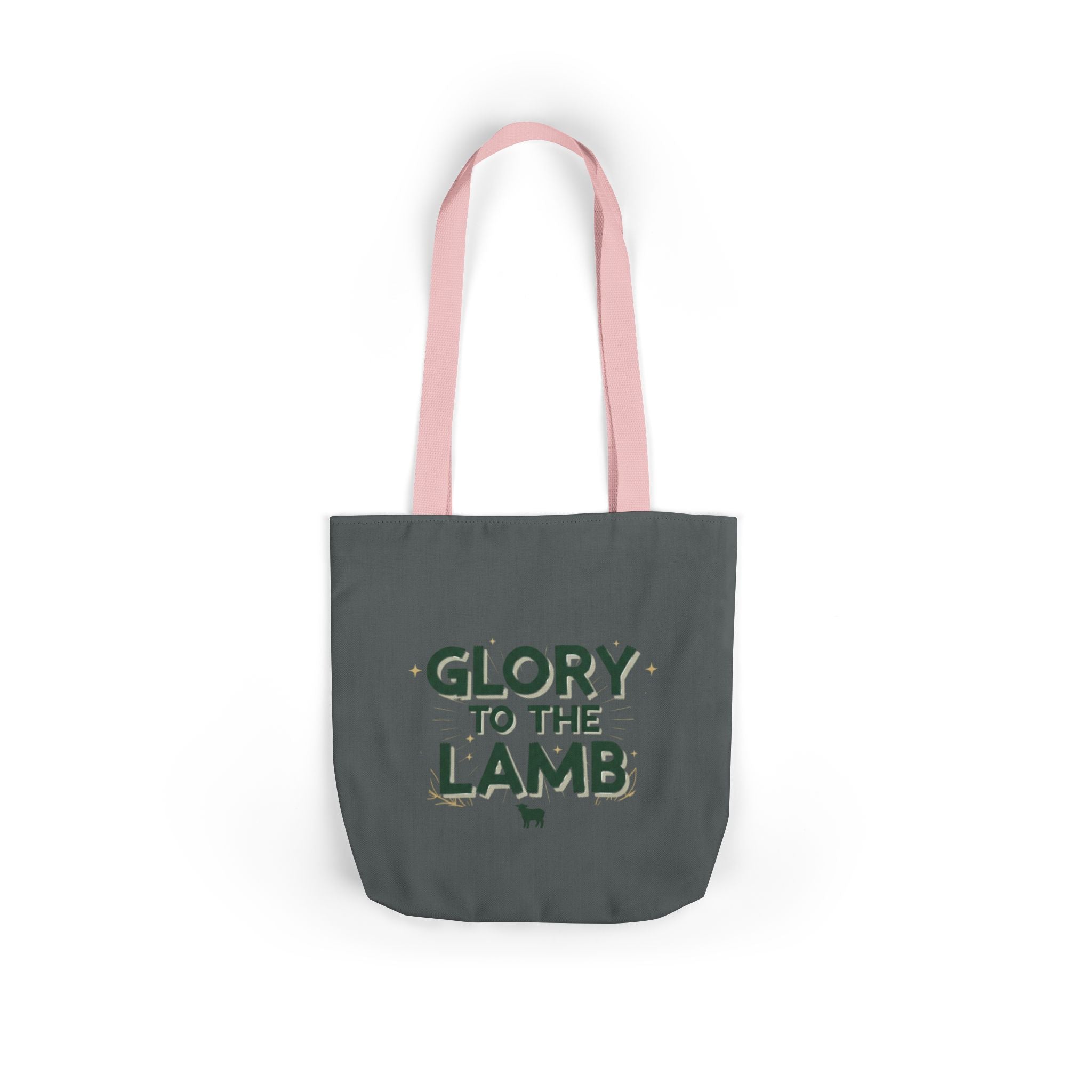 Canvas Tote — "Glory to the Lamb" Religious Graphic Tote Bag