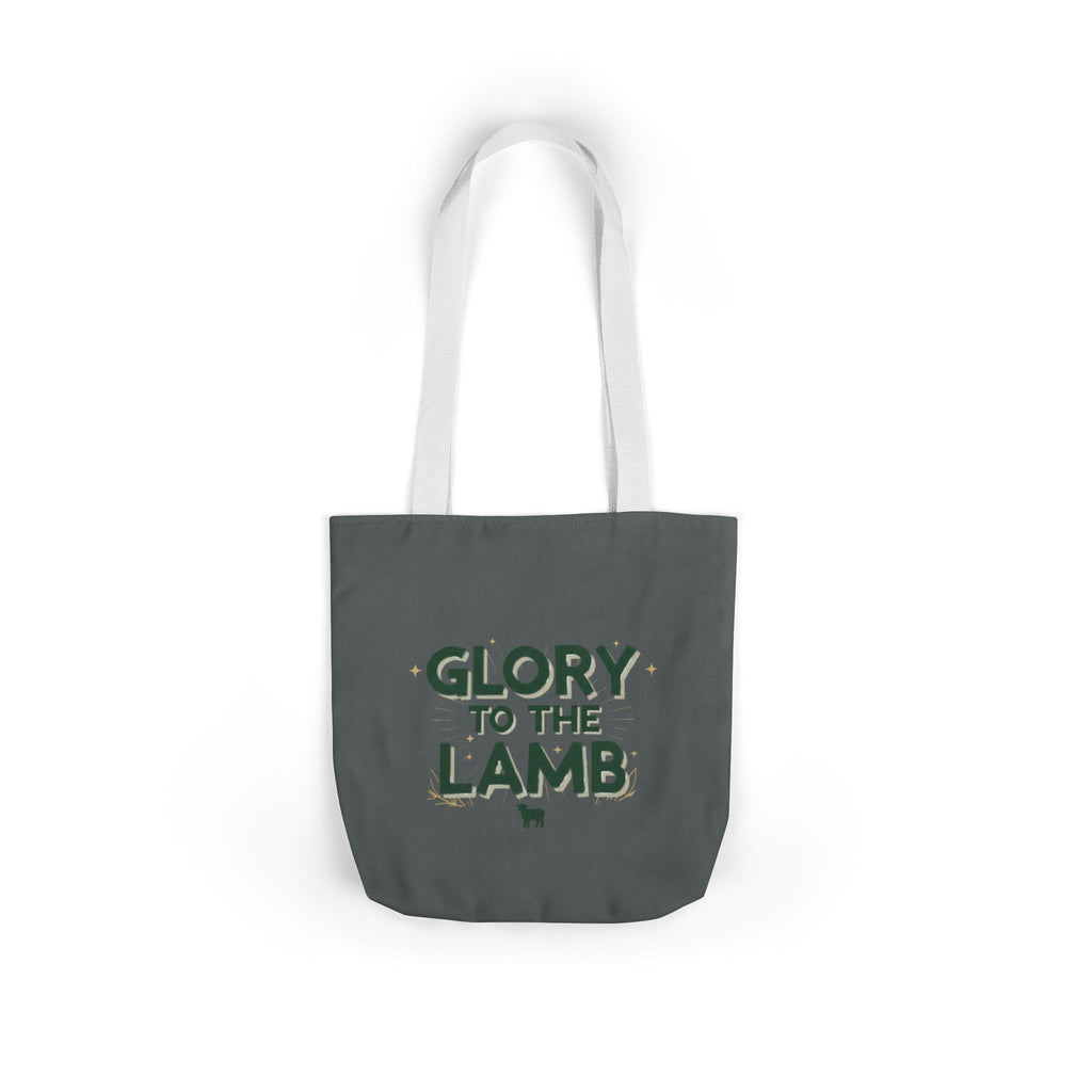 Canvas Tote — "Glory to the Lamb" Religious Graphic Tote Bag
