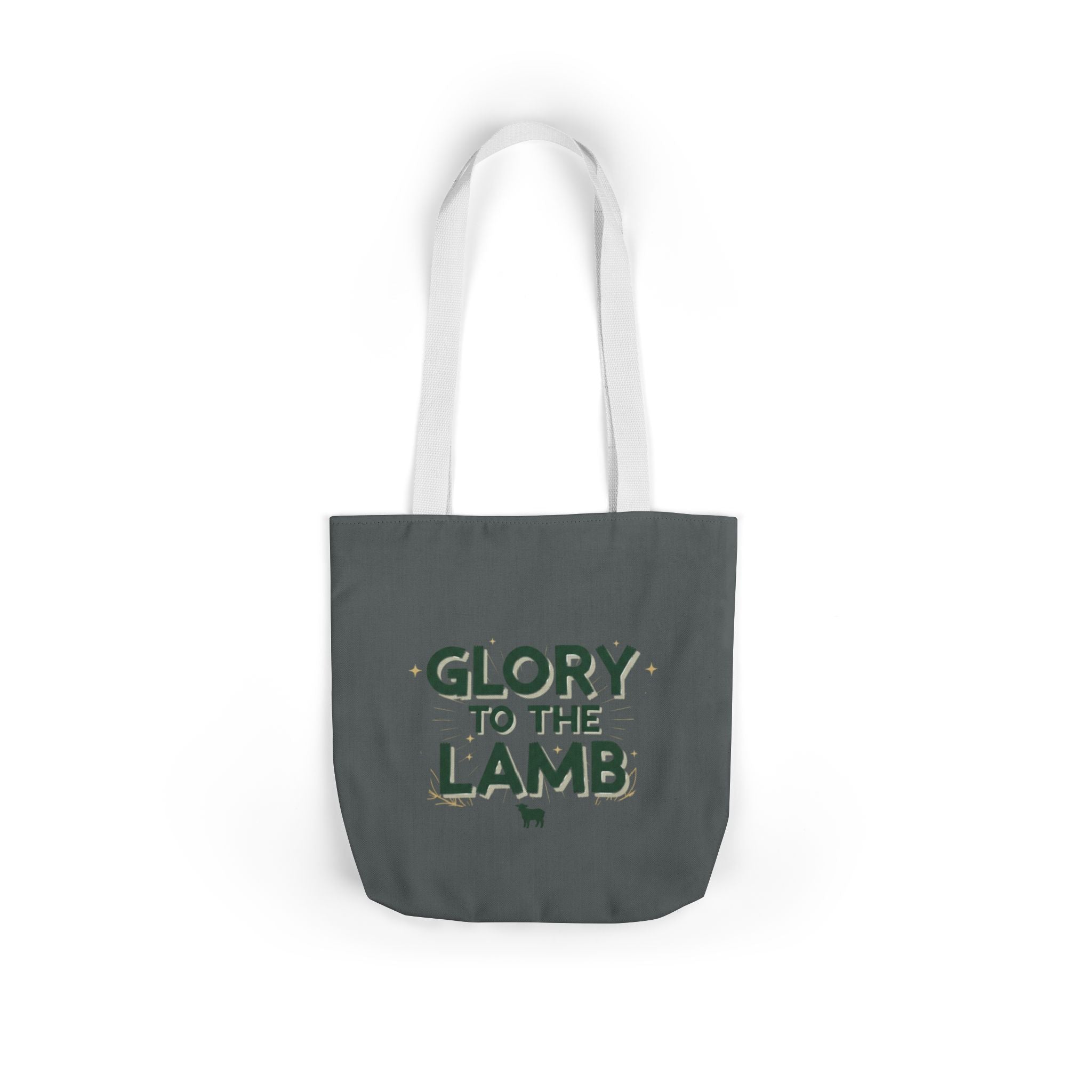 Canvas Tote — "Glory to the Lamb" Religious Graphic Tote Bag