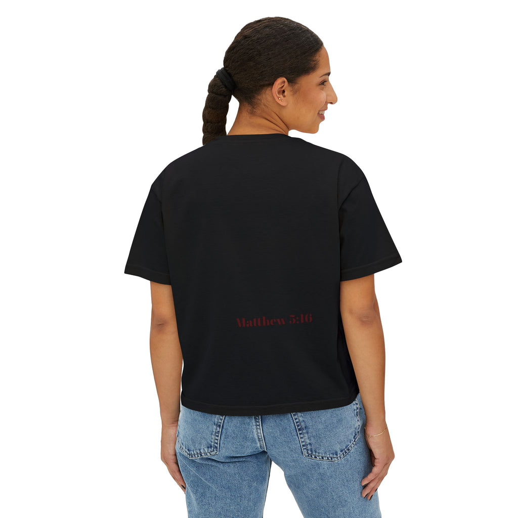 Christian Tee — "I Am the Way, the Truth, the Life" Boxy Women's Shirt (John 14:6 / Matthew 3:16)