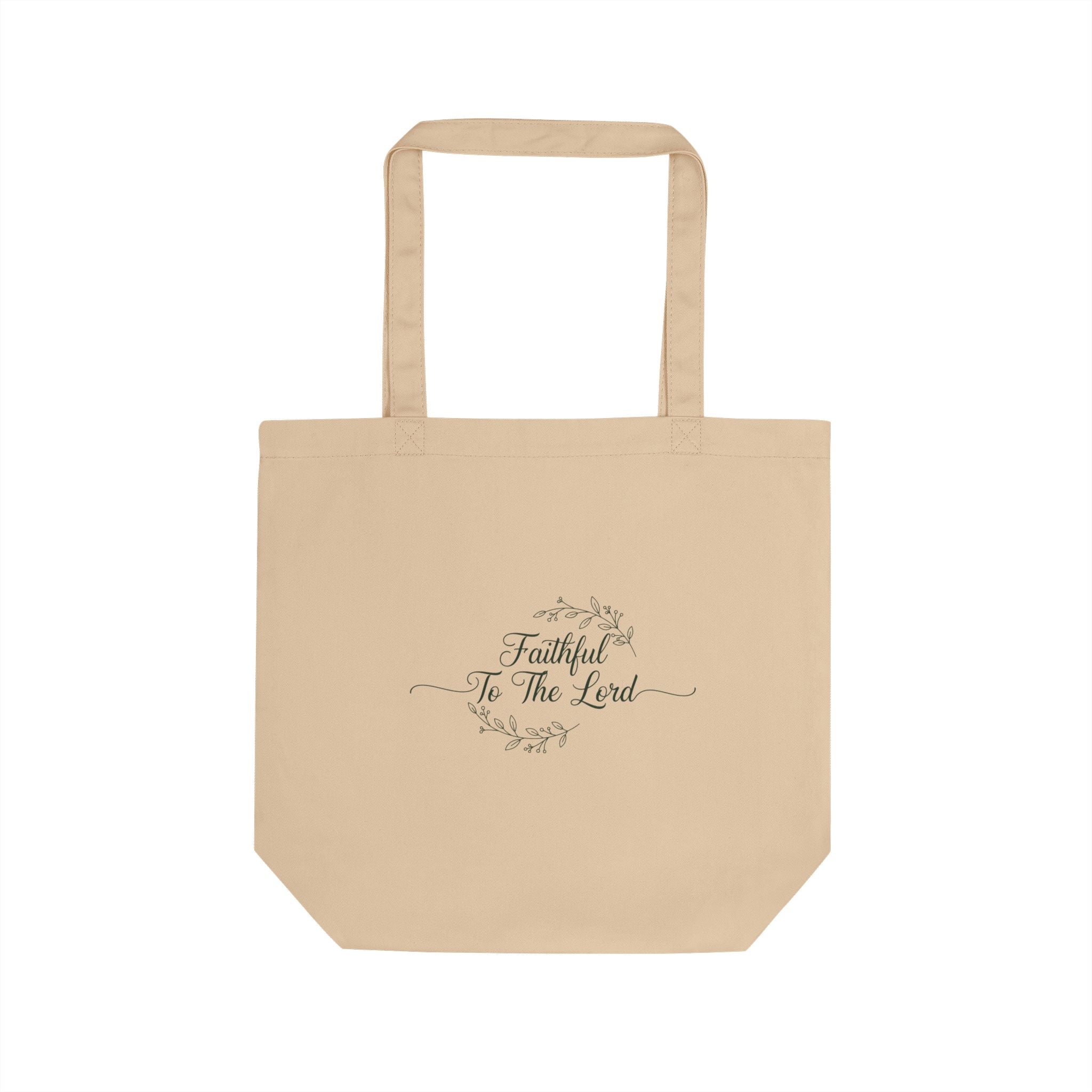 Faithful to the Lord Cotton Tote Bag — Christian Scripture Floral Eco Tote